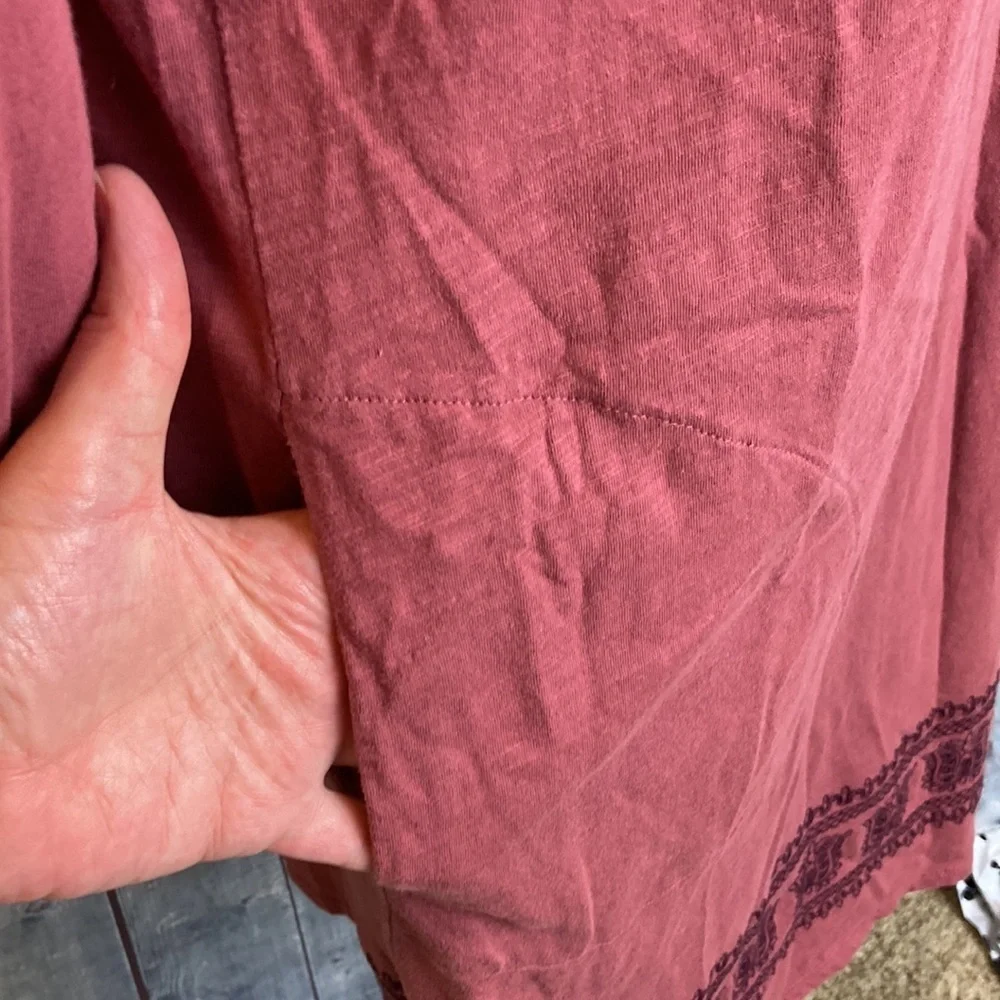 Garnet Hill Women’s Embroidered Boatneck Knit Shift Dress Sz M Boho Scandi Girl - Picture 8 of 15